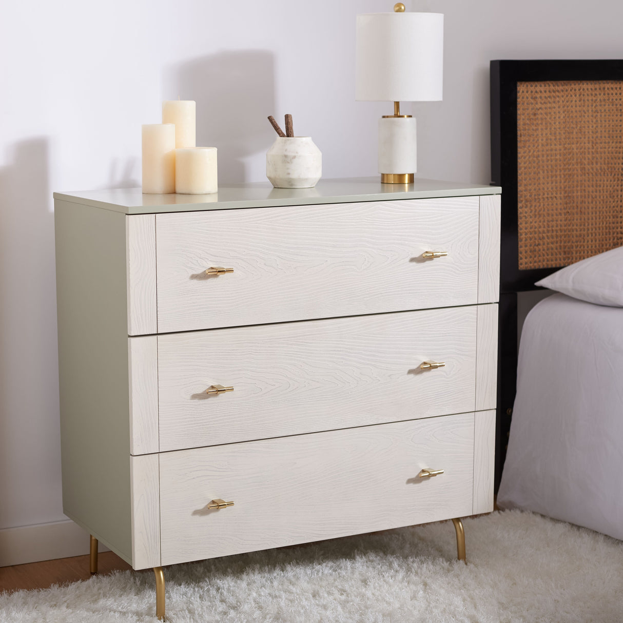 SAFAVIEH Titta 3-Drawer Storage Bedroom Dresser