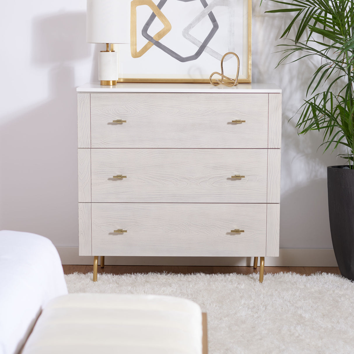 SAFAVIEH Titta 3-Drawer Storage Bedroom Dresser