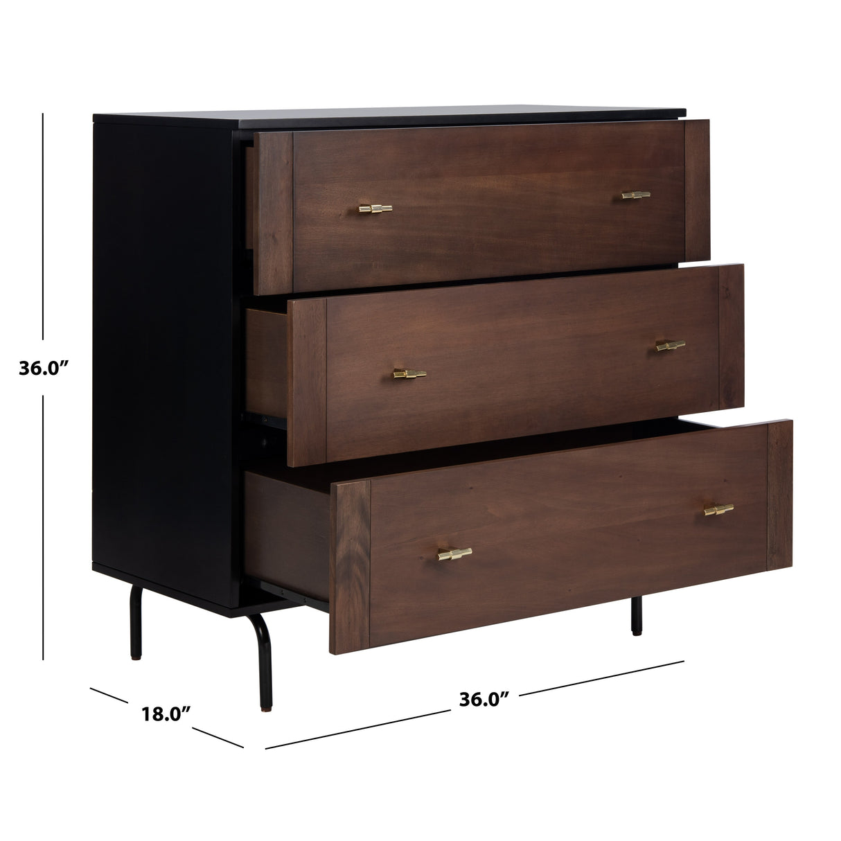 SAFAVIEH Titta 3-Drawer Storage Bedroom Dresser