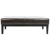 SAFAVIEH Tonja Brown Bicast Leather Rectangle Ottoman