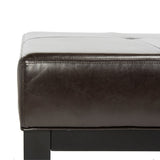 SAFAVIEH Tonja Brown Bicast Leather Rectangle Ottoman