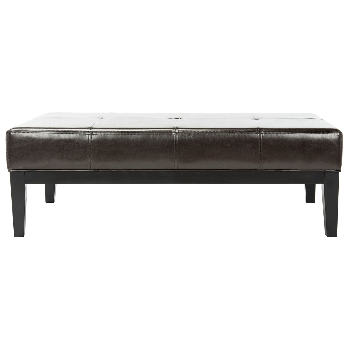 SAFAVIEH Tonja Brown Bicast Leather Rectangle Ottoman