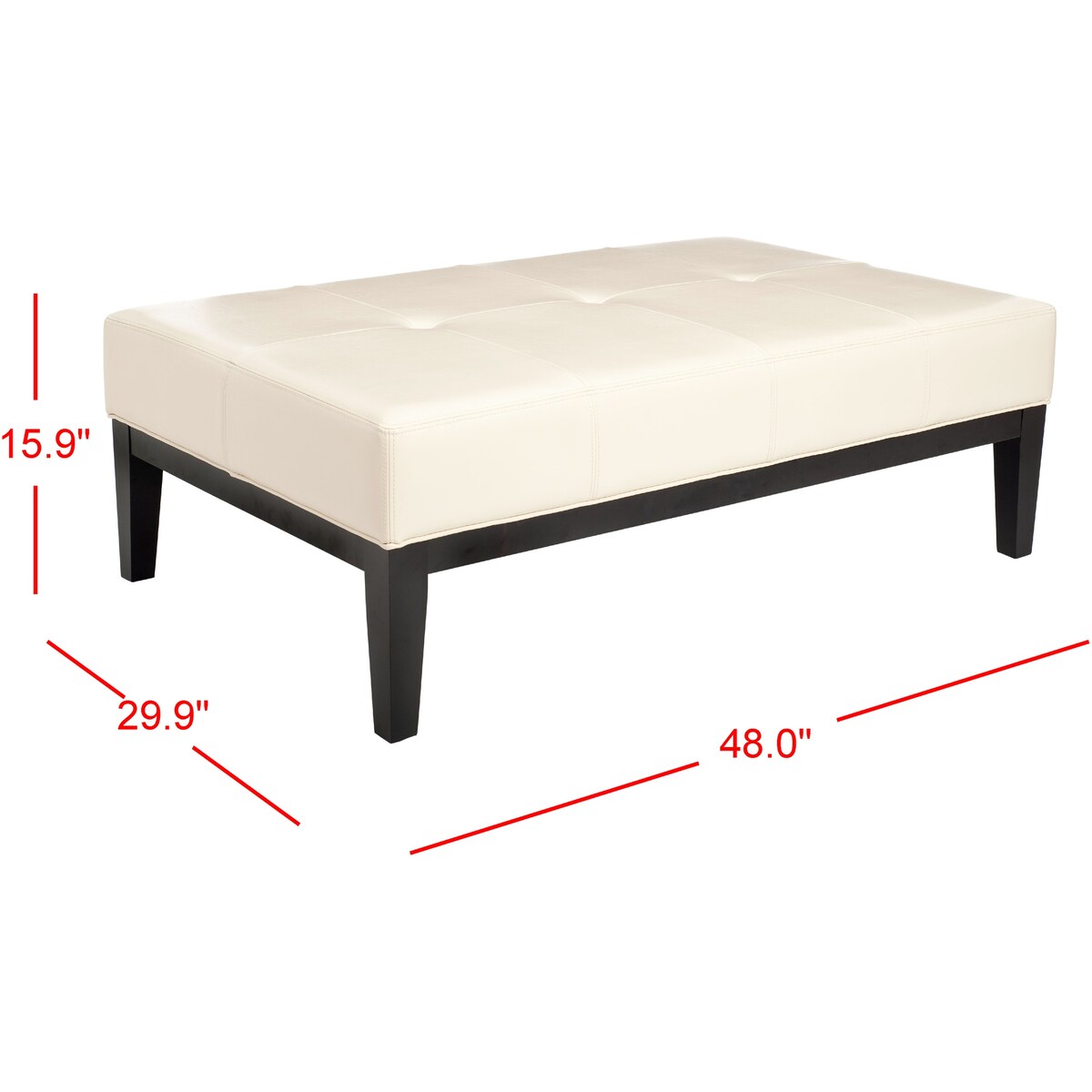 SAFAVIEH Tonja Brown Bicast Leather Rectangle Ottoman