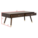 SAFAVIEH Tonya Mid-Century Gold Cap Coffee Table - 48" x 24" x 18" - 48Wx24Dx18H