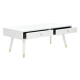 SAFAVIEH Tonya Mid-Century Gold Cap Coffee Table - 48" x 24" x 18" - 48Wx24Dx18H