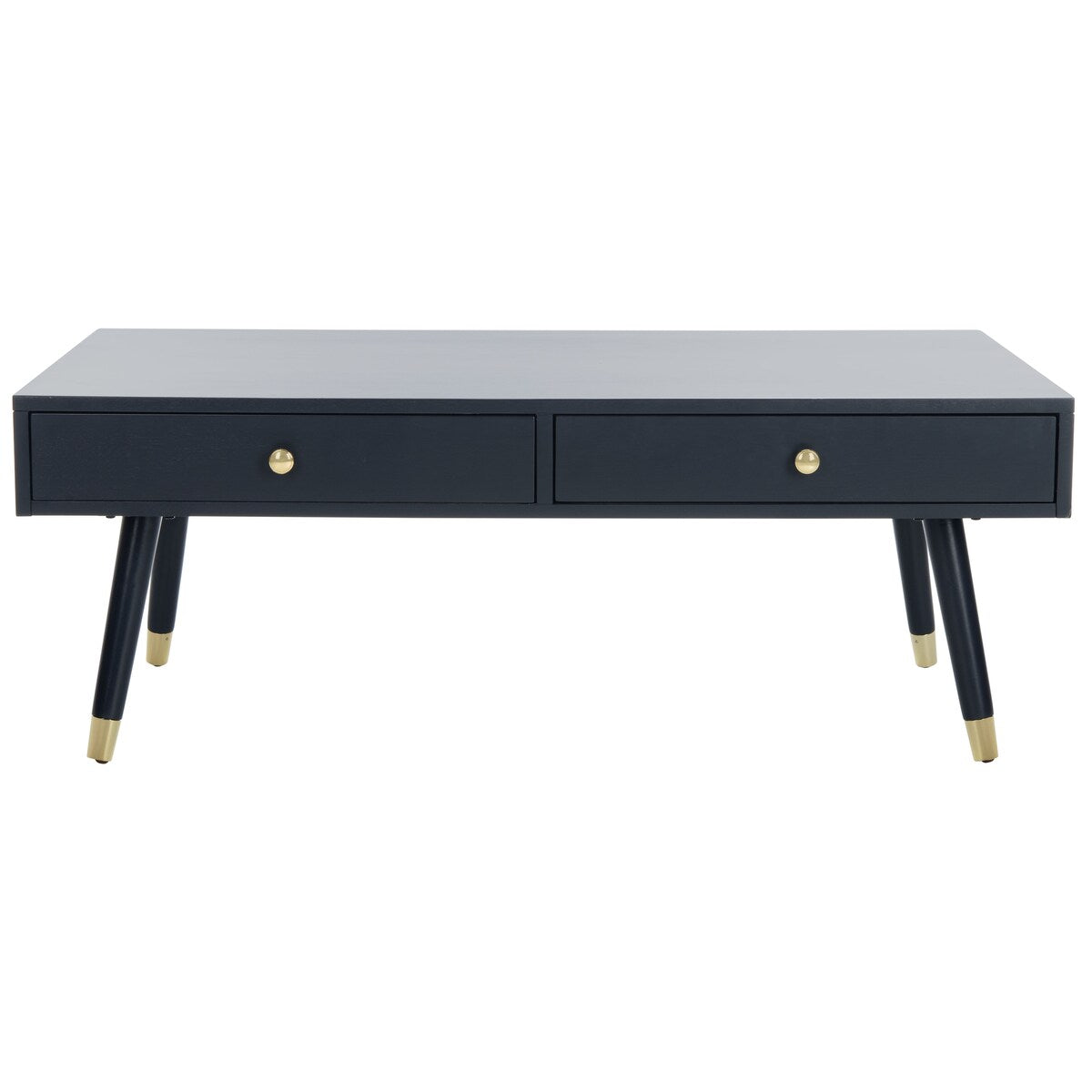 SAFAVIEH Tonya Mid-Century Gold Cap Coffee Table - 48" x 24" x 18" - 48Wx24Dx18H