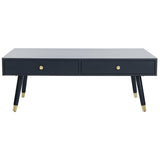 SAFAVIEH Tonya Mid-Century Gold Cap Coffee Table - 48" x 24" x 18" - 48Wx24Dx18H