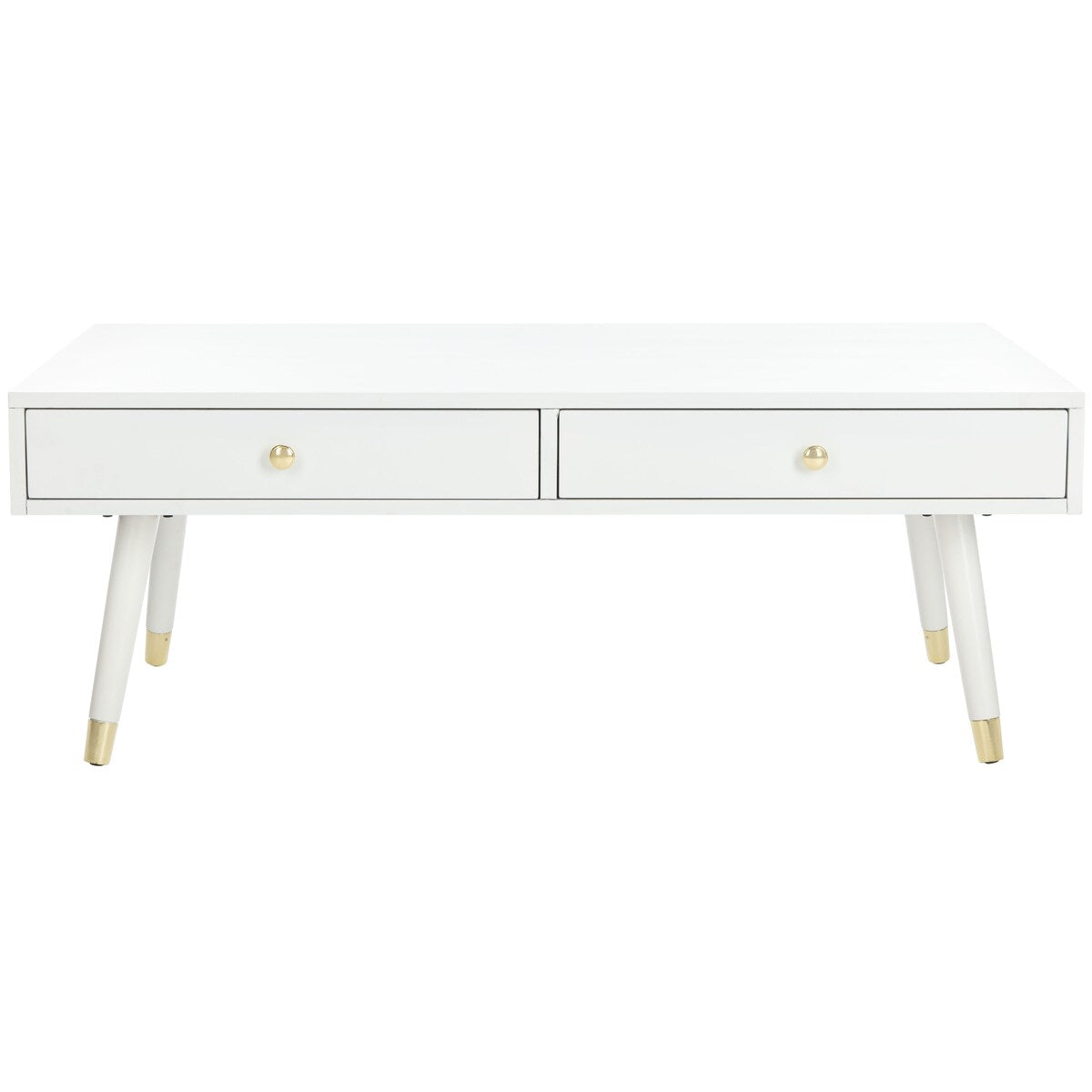 SAFAVIEH Tonya Mid-Century Gold Cap Coffee Table - 48" x 24" x 18" - 48Wx24Dx18H