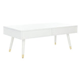 SAFAVIEH Tonya Mid-Century Gold Cap Coffee Table - 48" x 24" x 18" - 48Wx24Dx18H