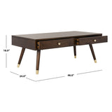 SAFAVIEH Tonya Mid-Century Gold Cap Coffee Table - 48" x 24" x 18" - 48Wx24Dx18H