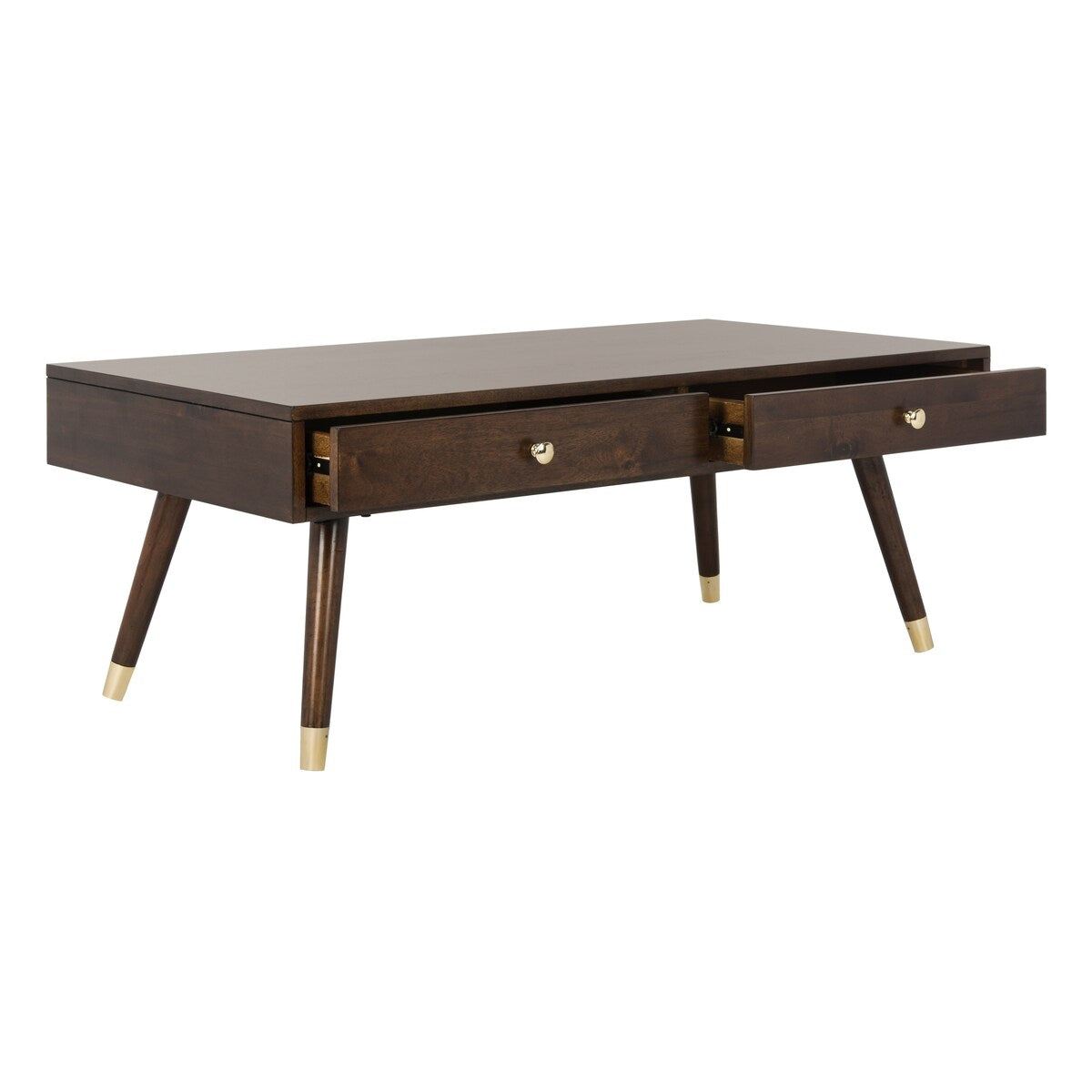 SAFAVIEH Tonya Mid-Century Gold Cap Coffee Table - 48" x 24" x 18" - 48Wx24Dx18H