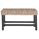 SAFAVIEH Toril Grey Rattan Ottoman