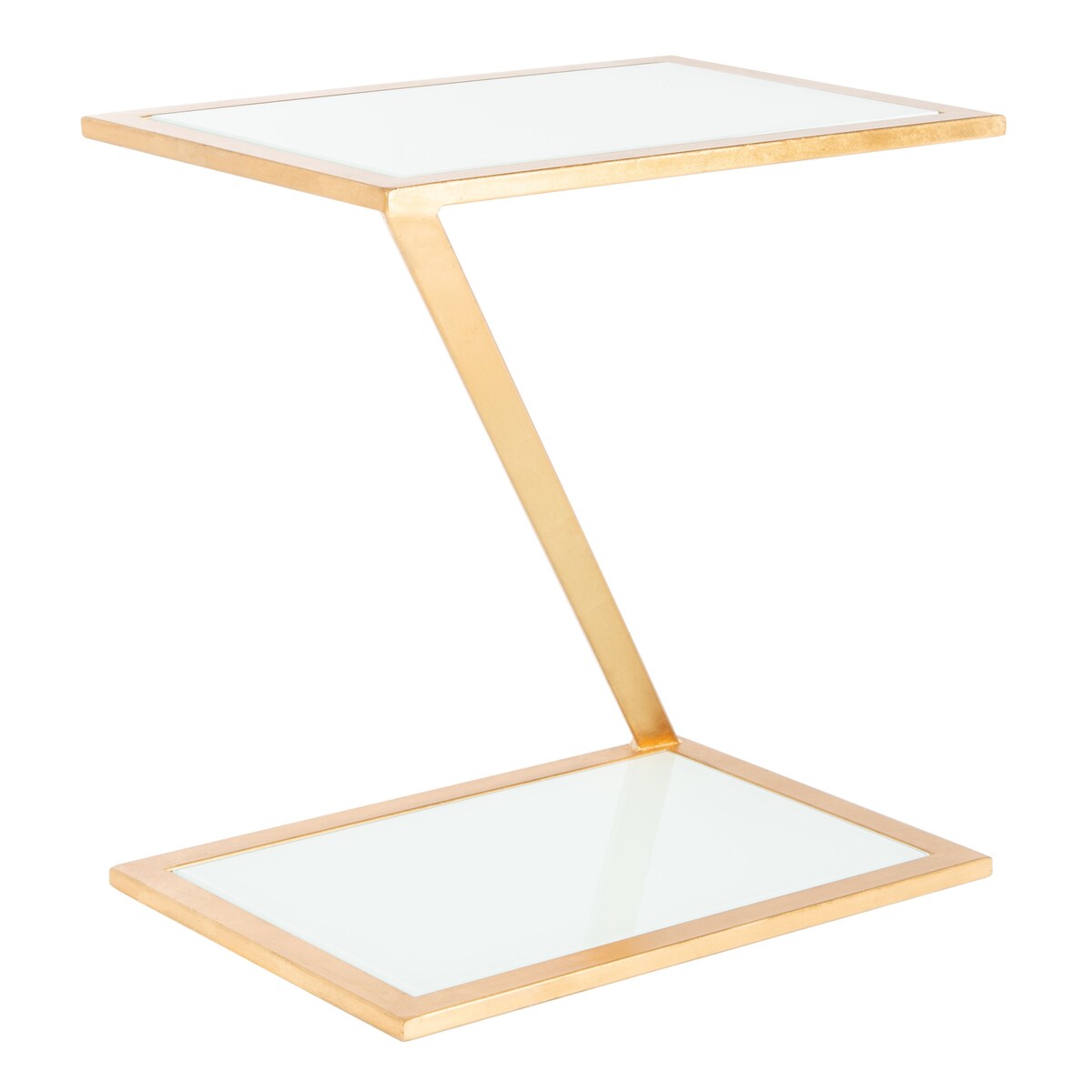 SAFAVIEH Treasures Charmaine Gold/ White Top Accent Table - 19.7" x 13.7" x 21.5" - 20Wx14Dx22H