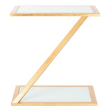 SAFAVIEH Treasures Charmaine Gold/ White Top Accent Table - 19.7" x 13.7" x 21.5" - 20Wx14Dx22H