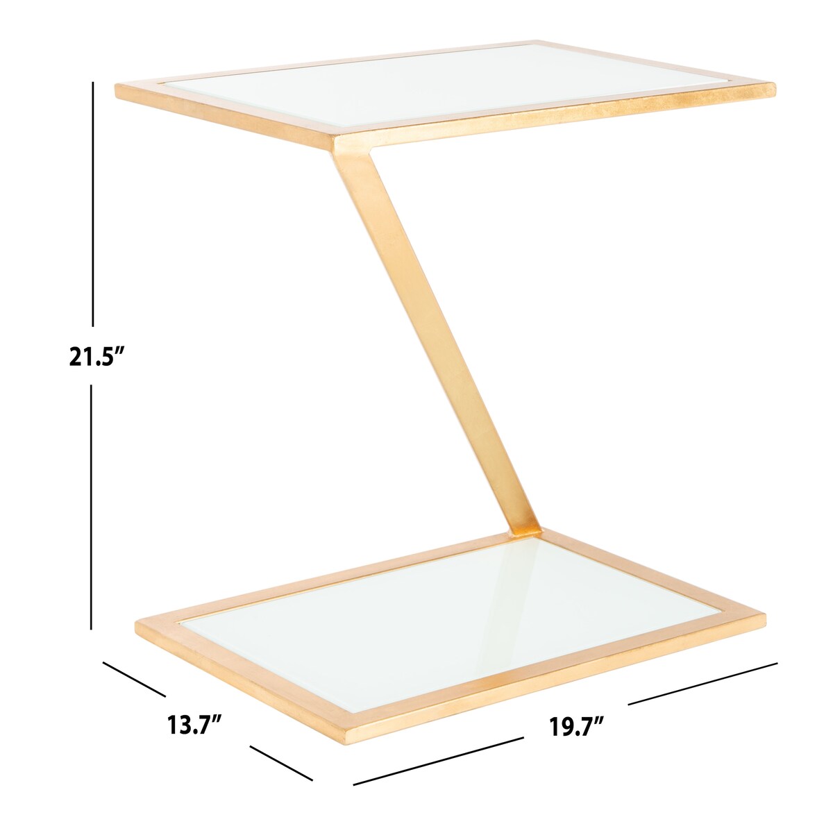 SAFAVIEH Treasures Charmaine Gold/ White Top Accent Table - 19.7" x 13.7" x 21.5" - 20Wx14Dx22H