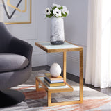 SAFAVIEH Treasures Cherie Gold/ Mirror Top Accent Table - 19.7" x 13.7" x 21.5" - 20Wx14Dx22H