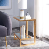 SAFAVIEH Treasures Cherie Gold/ Mirror Top Accent Table - 19.7" x 13.7" x 21.5" - 20Wx14Dx22H