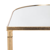 SAFAVIEH Treasures Earlean Gold/ Mirror Top Accent Table - 19.9" x 17.9" x 20" - 20Wx18Dx20H