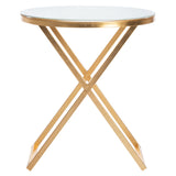 SAFAVIEH Treasures Felicitas Gold/ White Top Accent Table - 20" x 20" x 22.9" - 20Wx20Dx23H