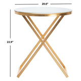 SAFAVIEH Treasures Felicitas Gold/ White Top Accent Table - 20" x 20" x 22.9" - 20Wx20Dx23H