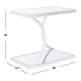 SAFAVIEH Treasures Hortensia Silver/ Mirror Top Accent Table - 20" x 12.1" x 18" - 20Wx12Dx18H