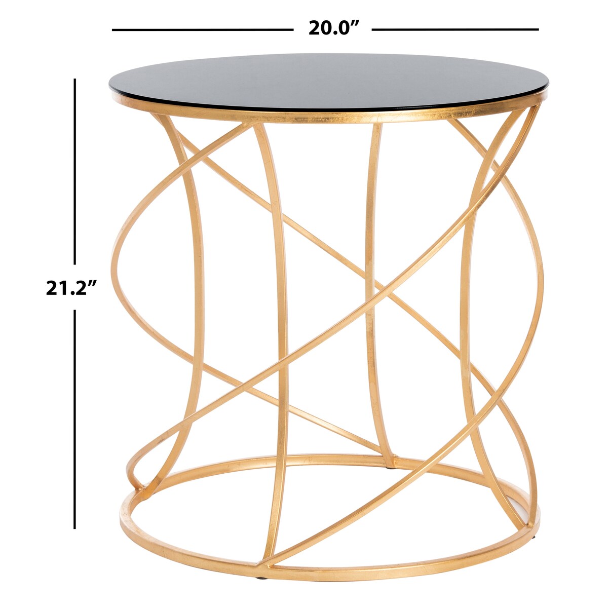 SAFAVIEH Treasures Jeanine Gold/ White Top Accent Table - 20" x 20" x 21.2" - 20Wx20Dx21H