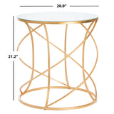 SAFAVIEH Treasures Jeanine Gold/ White Top Accent Table - 20" x 20" x 21.2" - 20Wx20Dx21H