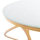 SAFAVIEH Treasures Jeanine Gold/ White Top Accent Table - 20" x 20" x 21.2" - 20Wx20Dx21H