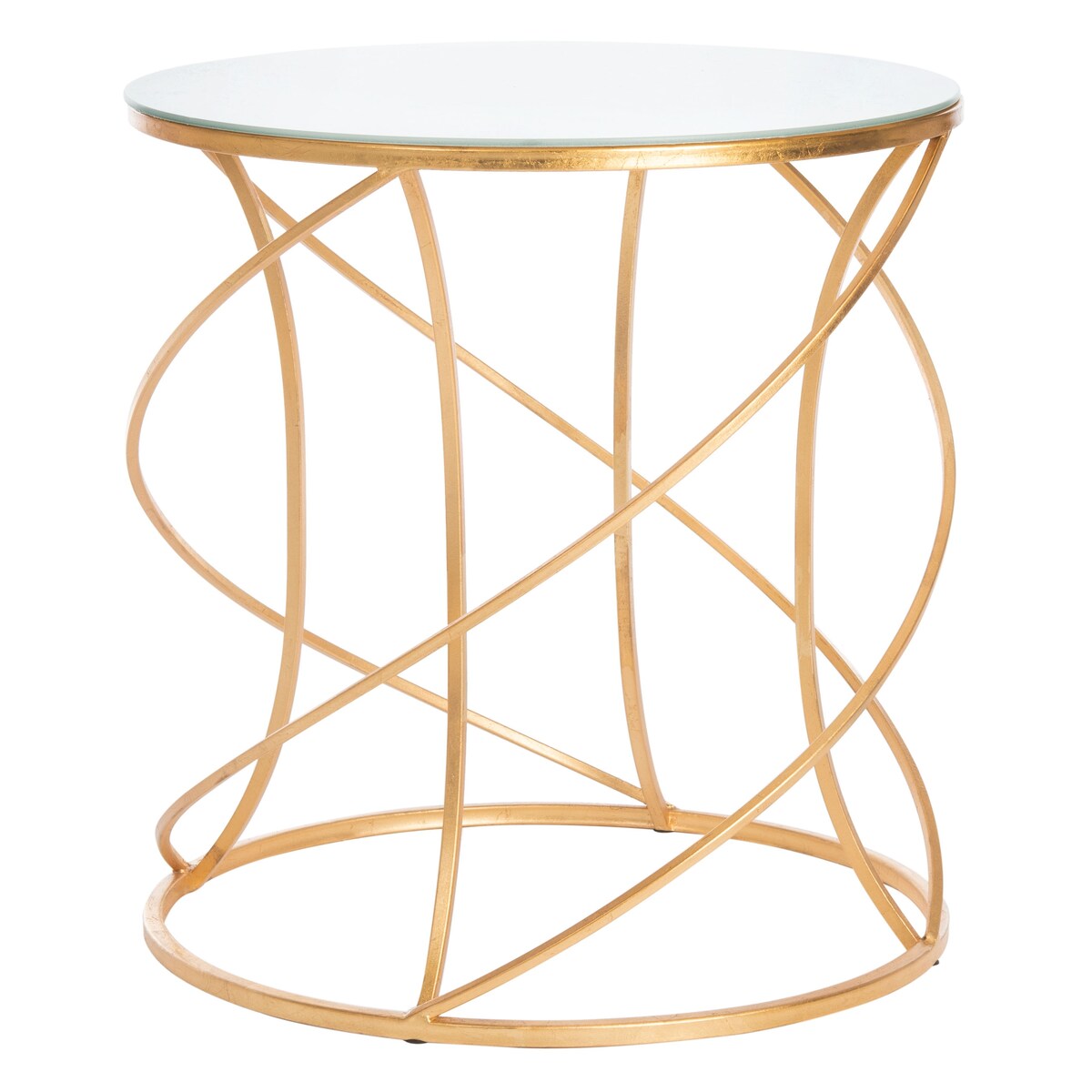 SAFAVIEH Treasures Jeanine Gold/ White Top Accent Table - 20" x 20" x 21.2" - 20Wx20Dx21H