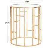 SAFAVIEH Treasures Jeannine Gold/ Mirror Top Accent Table - 17.5" x 17.5" x 21" - 18Wx18Dx21H