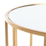 SAFAVIEH Treasures Jeannine Gold/ Mirror Top Accent Table - 17.5" x 17.5" x 21" - 18Wx18Dx21H