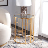 SAFAVIEH Treasures Jeannine Gold/ Mirror Top Accent Table - 17.5" x 17.5" x 21" - 18Wx18Dx21H