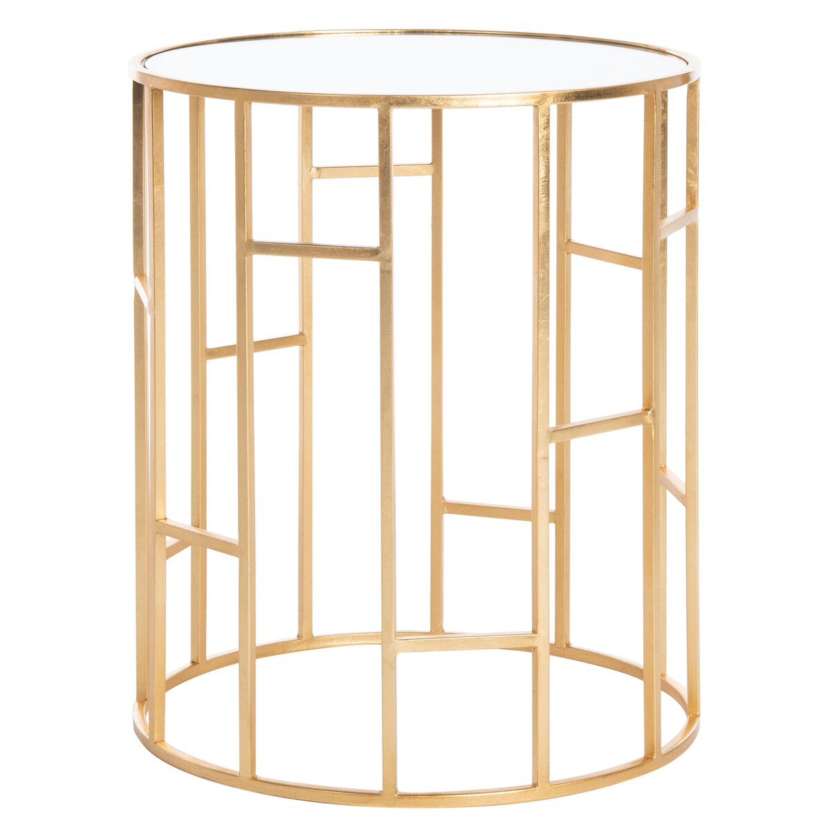 SAFAVIEH Treasures Jeannine Gold/ Mirror Top Accent Table - 17.5" x 17.5" x 21" - 18Wx18Dx21H