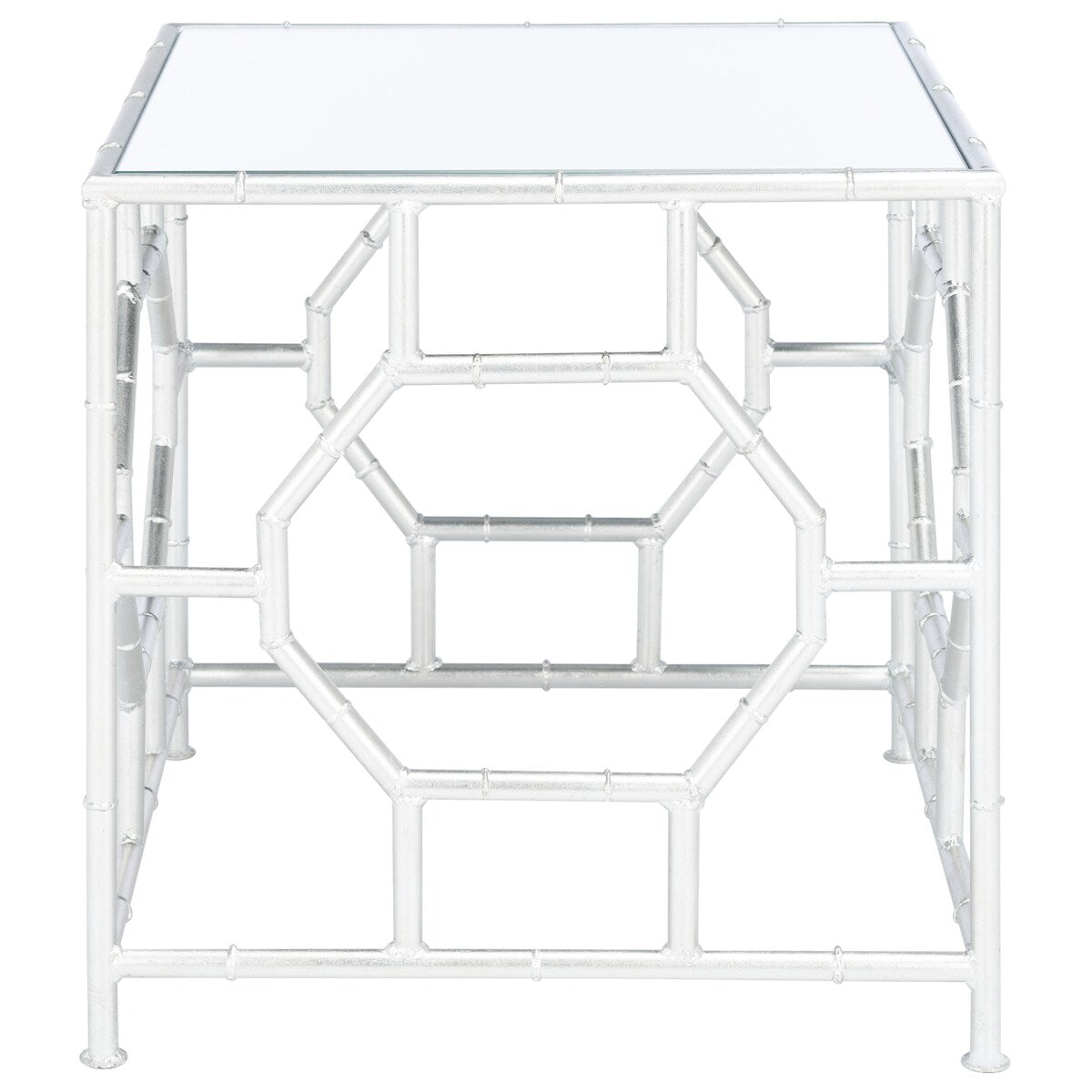 SAFAVIEH Treasures Jeljazka Silver/ Mirror Top Accent Table - 19" x 19" x 19" - 19Wx19Dx19H