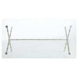 SAFAVIEH Treasures Jocelyn Bronze-Ish Silver/ Glass Top Accent Table - 37.4" x 19.7" x 17"