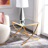 SAFAVIEH Treasures Joline Gold/ Mirror Top Accent Table - 22" x 18" x 17.5" - 22Wx18Dx18H