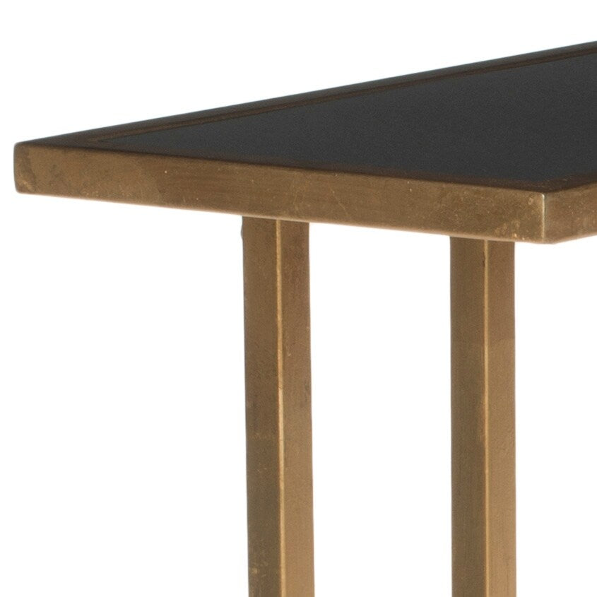 SAFAVIEH Treasures Joye Gold/ Black Top Accent Table - 15.7" x 10" x 21" - 16Wx10Dx21H