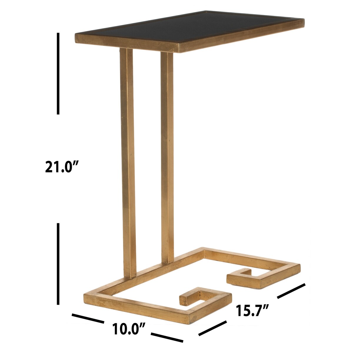 SAFAVIEH Treasures Joye Gold/ Black Top Accent Table - 15.7" x 10" x 21" - 16Wx10Dx21H