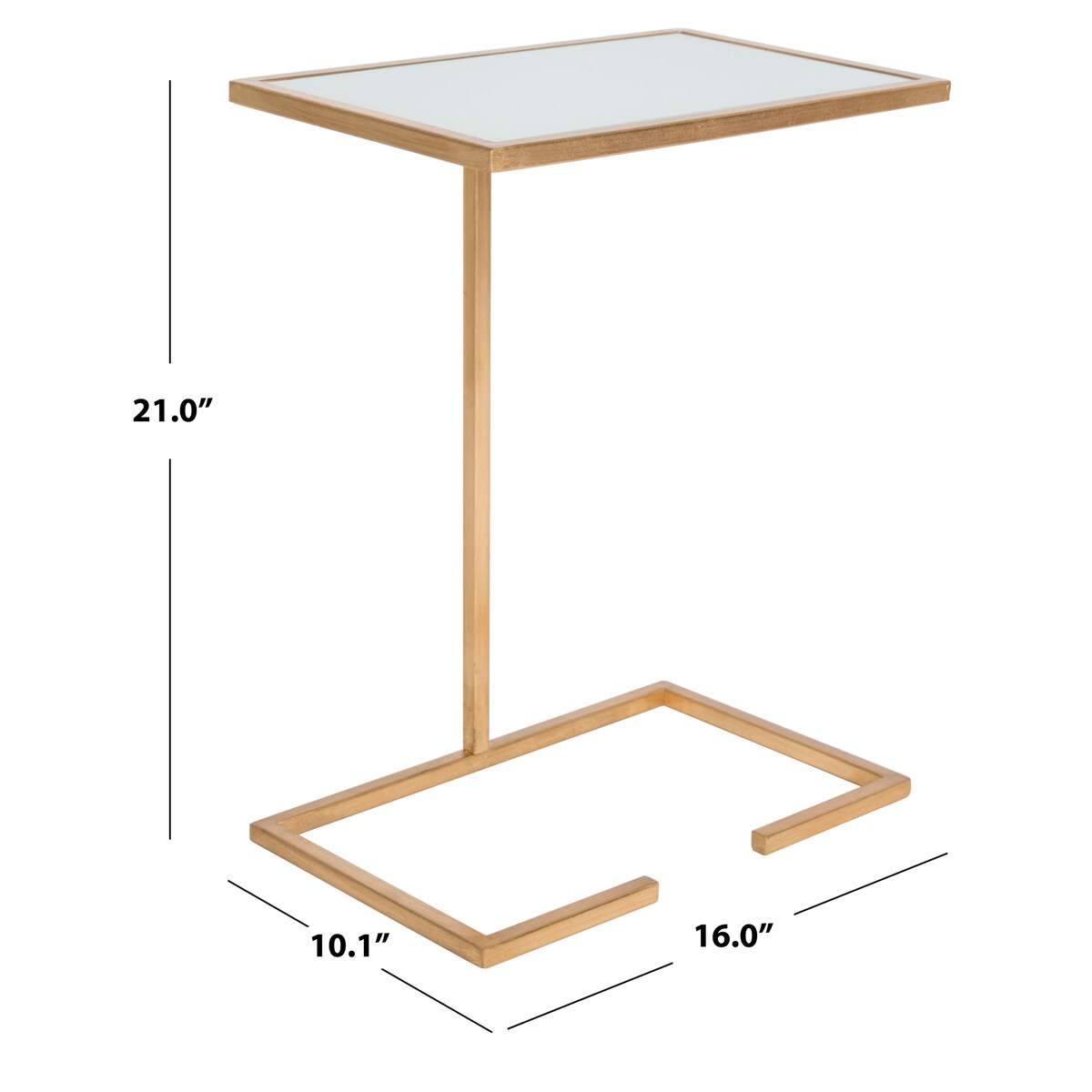 SAFAVIEH Treasures Kazuko Gold/ White Top Accent Table - 16" x 10.1" x 21" - 16Wx10Dx21H