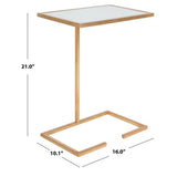 SAFAVIEH Treasures Kazuko Gold/ White Top Accent Table - 16" x 10.1" x 21" - 16Wx10Dx21H