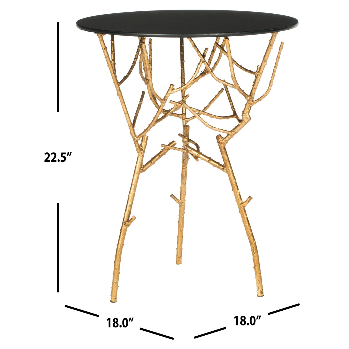 SAFAVIEH Treasures Lawanda Gold/ Blue-White Top Accent Table - 18" W x 18" L x 22.5" H - 18Wx18Dx23H