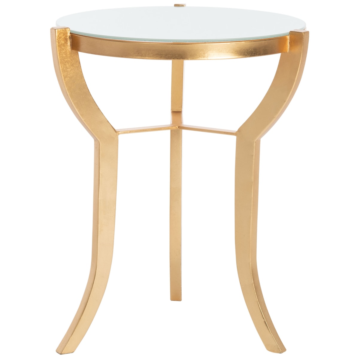 SAFAVIEH Treasures Lidia Gold/ White Top Accent Table - 16.5" x 16.5" x 20.5" - 17Wx17Dx21H