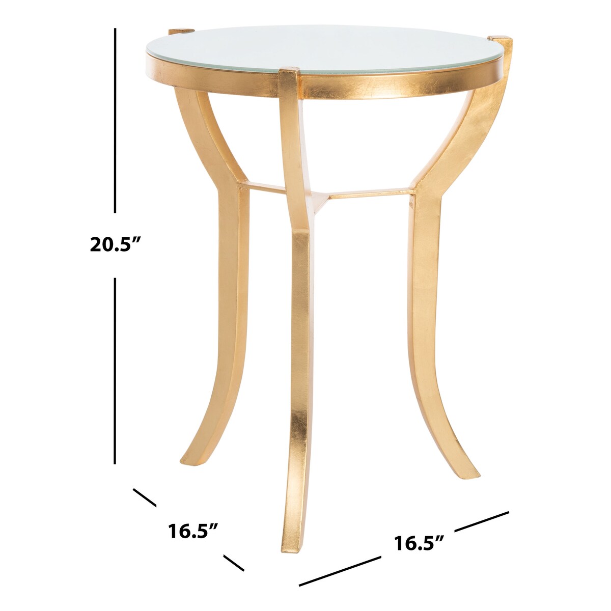 SAFAVIEH Treasures Lidia Gold/ White Top Accent Table - 16.5" x 16.5" x 20.5" - 17Wx17Dx21H