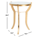 SAFAVIEH Treasures Lidia Gold/ White Top Accent Table - 16.5" x 16.5" x 20.5" - 17Wx17Dx21H