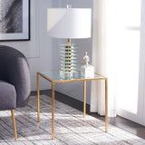 SAFAVIEH Treasures Raquel Gold/ Mirror Top Accent Table - 18.1" x 18.1" x 18.1" - 18Wx18Dx18H