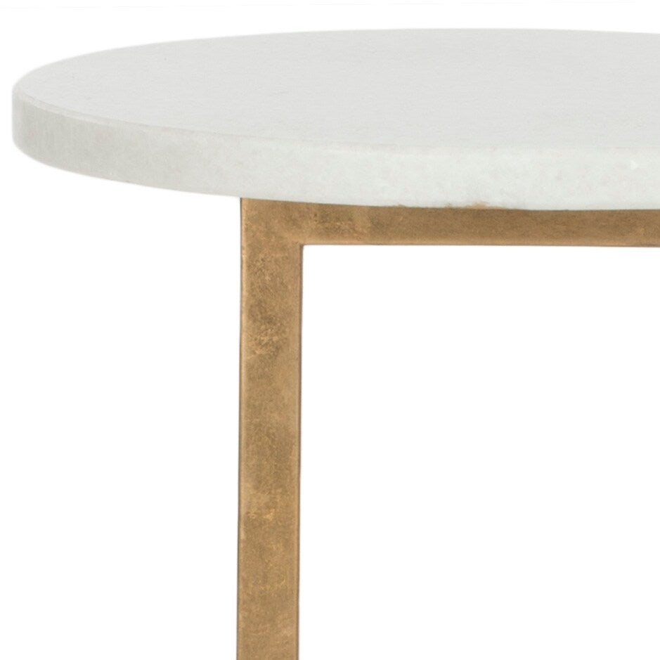 SAFAVIEH Treasures Roseann Gold/ Black Top Accent Table - 12.5" x 12.5" x 23.2" - 13Wx13Dx23H