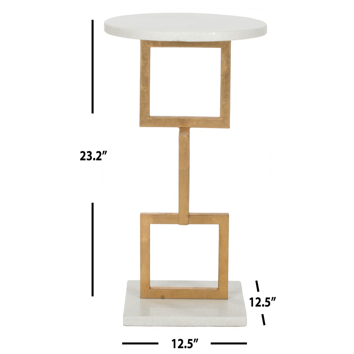 SAFAVIEH Treasures Roseann Gold/ Black Top Accent Table - 12.5" x 12.5" x 23.2" - 13Wx13Dx23H