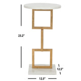 SAFAVIEH Treasures Roseann Gold/ Black Top Accent Table - 12.5" x 12.5" x 23.2" - 13Wx13Dx23H