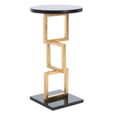 SAFAVIEH Treasures Roseann Gold/ Black Top Accent Table - 12.5" x 12.5" x 23.2" - 13Wx13Dx23H