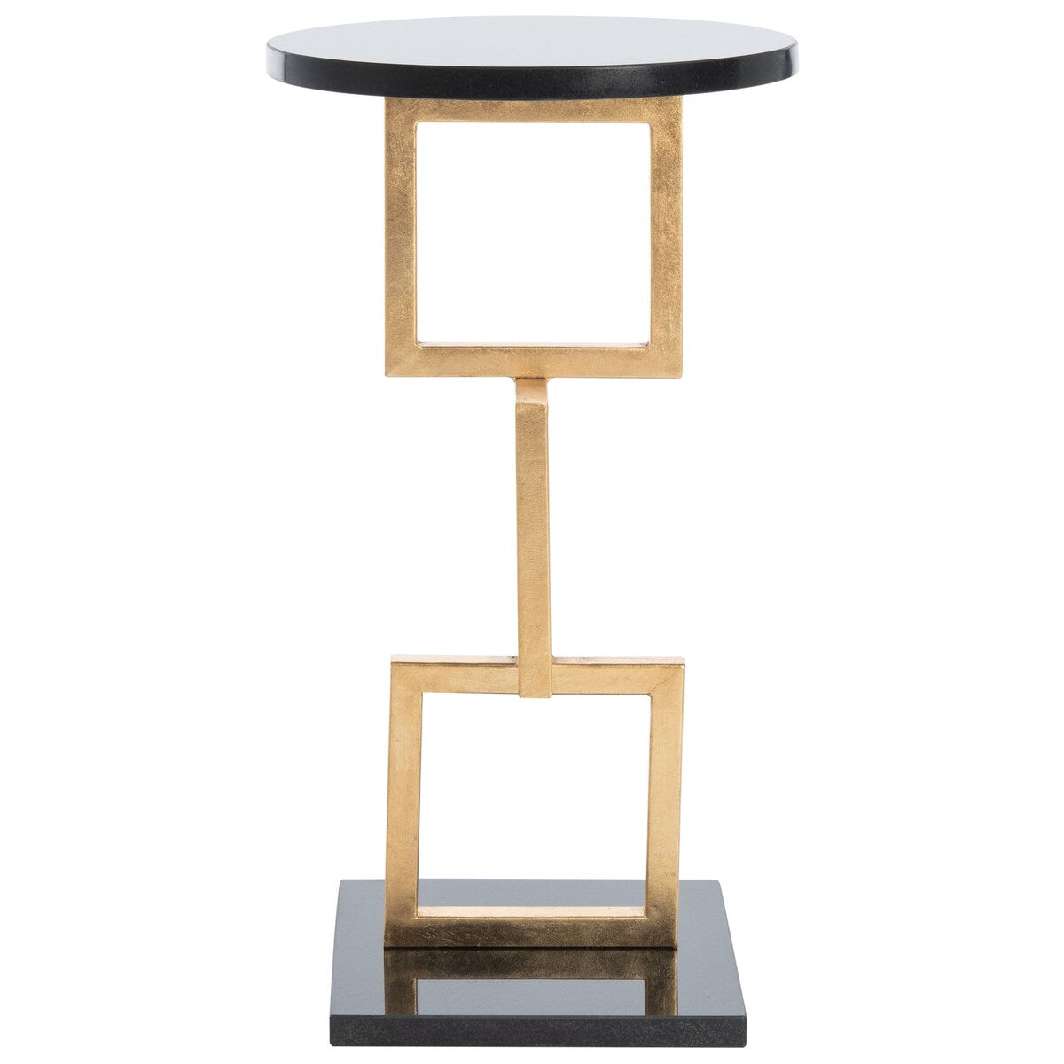 SAFAVIEH Treasures Roseann Gold/ Black Top Accent Table - 12.5" x 12.5" x 23.2" - 13Wx13Dx23H